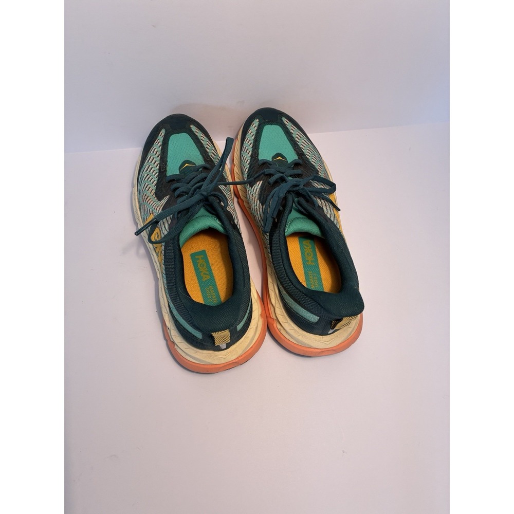 Hoka Mafate Speed 4 Trail Running Shoes‎ Vibram MegaGrip Teal Orange W 8.5 - Picture 7 of 8